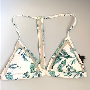 LA Hearts palm print triangle bikini top